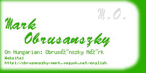 mark obrusanszky business card